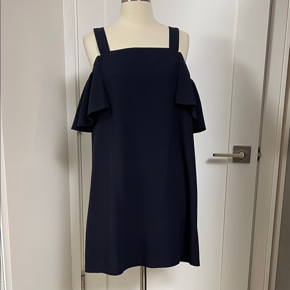 TopShop Elegant Navy Off-Shoulder Dress